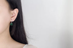 Women Rectangle 925 Sterling Silver Ring Earrings Necklace