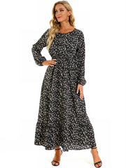 Women's Floral Print Chiffon Midi Dress