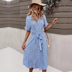 Women's Casual Floral Chic Midi Dress