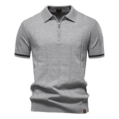 Men's Office Slim Fit Zipper Polo Shirt