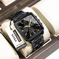 Business Men Stainless Steel Square Watch