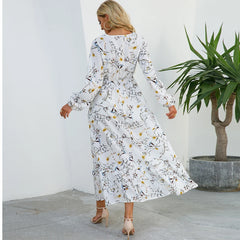 Women's Bohemian Floral Midi Dress