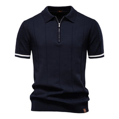 Men's Office Slim Fit Zipper Polo Shirt