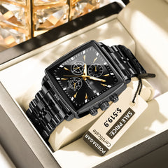 Business Men Stainless Steel Square Watch