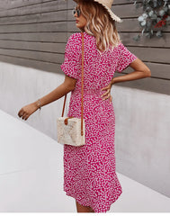 Women's Casual Floral Chic Midi Dress