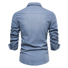 Men's Long Sleeve Cowboy Denim Shirt
