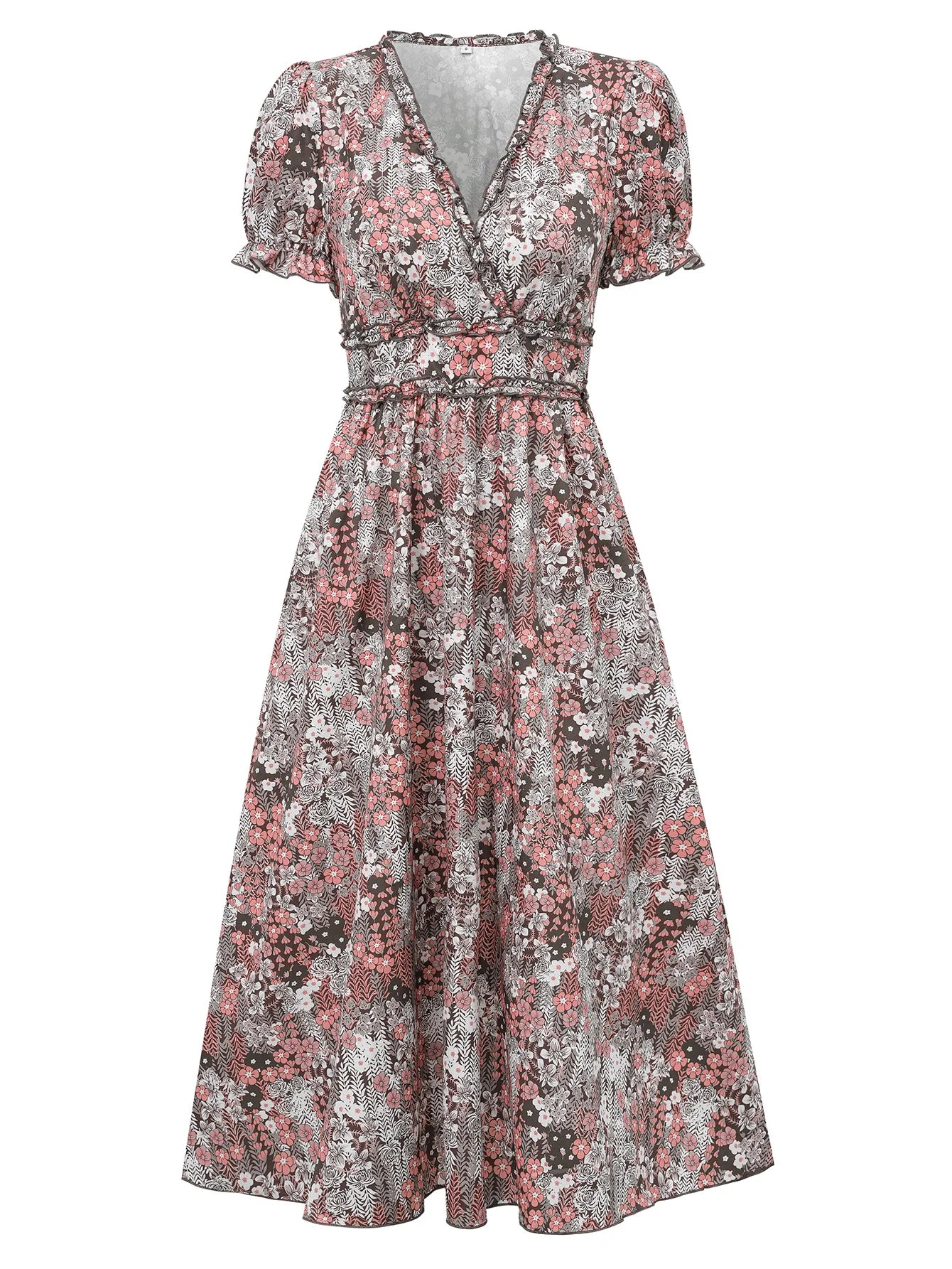 Floral Print Short sleeve Midi Dress