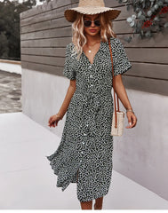 Women's Casual Floral Chic Midi Dress