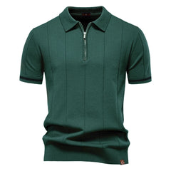 Men's Office Slim Fit Zipper Polo Shirt
