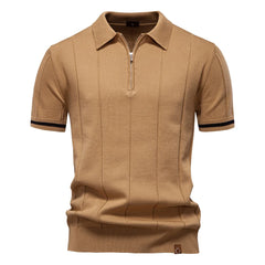 Men's Office Slim Fit Zipper Polo Shirt
