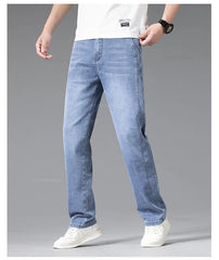 Men's Elastic Waist Summer Thin Jeans