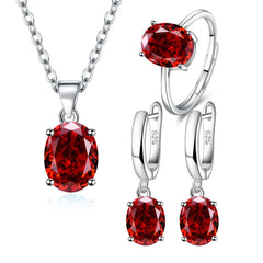 Women Ellipse 925 Sterling Silver Jewellery Sets