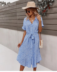 Women's Casual Floral Chic Midi Dress