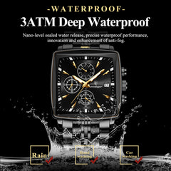 Business Men Stainless Steel Square Watch