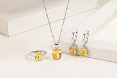 Women Ellipse 925 Sterling Silver Jewellery Sets
