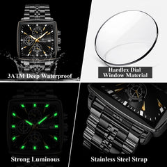 Business Men Stainless Steel Square Watch