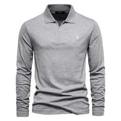 Men long Sleeve Cotton Polo T-Shirts
