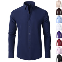 Men's Lapel Button Business Shirt