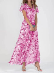 Floral Print Ankle-Length Maxi Dress