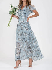 Floral Print Ankle-Length Maxi Dress