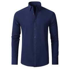 Men's Lapel Button Business Shirt