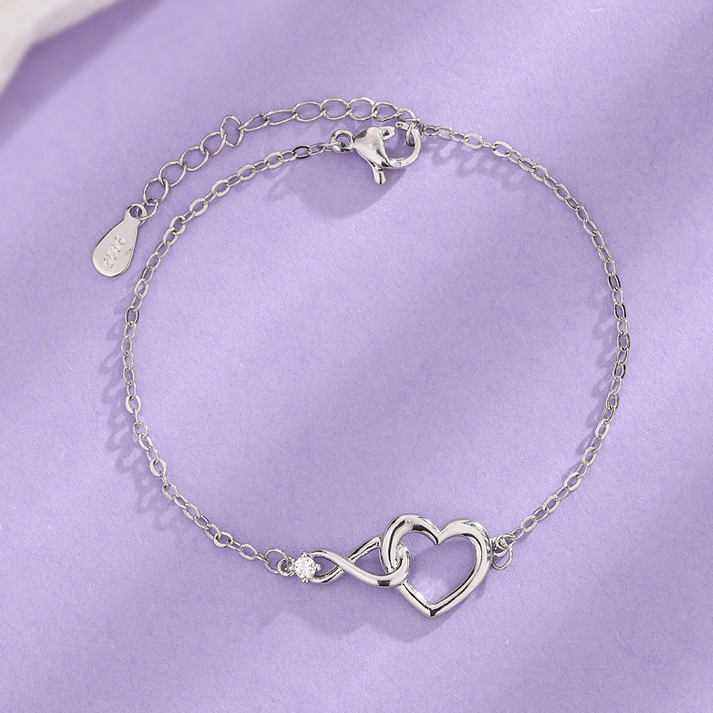 Heart-shape Bracelet Fashion Jewelry Versatile Love Bracelet Gift For Girlfriend Valentine's Day