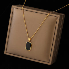 Women's Gold Geometric Square Pendant Necklace