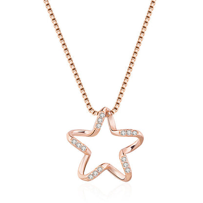 Pentagram Zircon XINGX Necklace Female Clavicle Chain