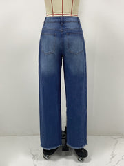 Women's Casual High-waist Wide-leg Jeans