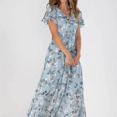 Floral Print Ankle-Length Maxi Dress