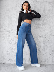 Women's Casual High-waist Wide-leg Jeans
